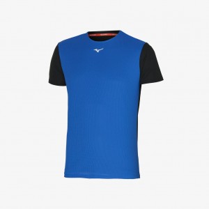 Blue Black Mizuno DRY AEROFLOW TEE | SG_MZN44202