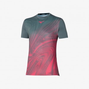 Pink Grey Mizuno CHARGE SHADOW GRAPHIC TEE | SG_MZN91465