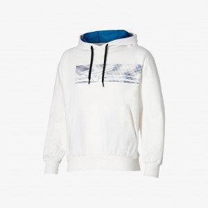 White Mizuno ATHLETICS GRAPHIC HOODIE | SG_MZN68455