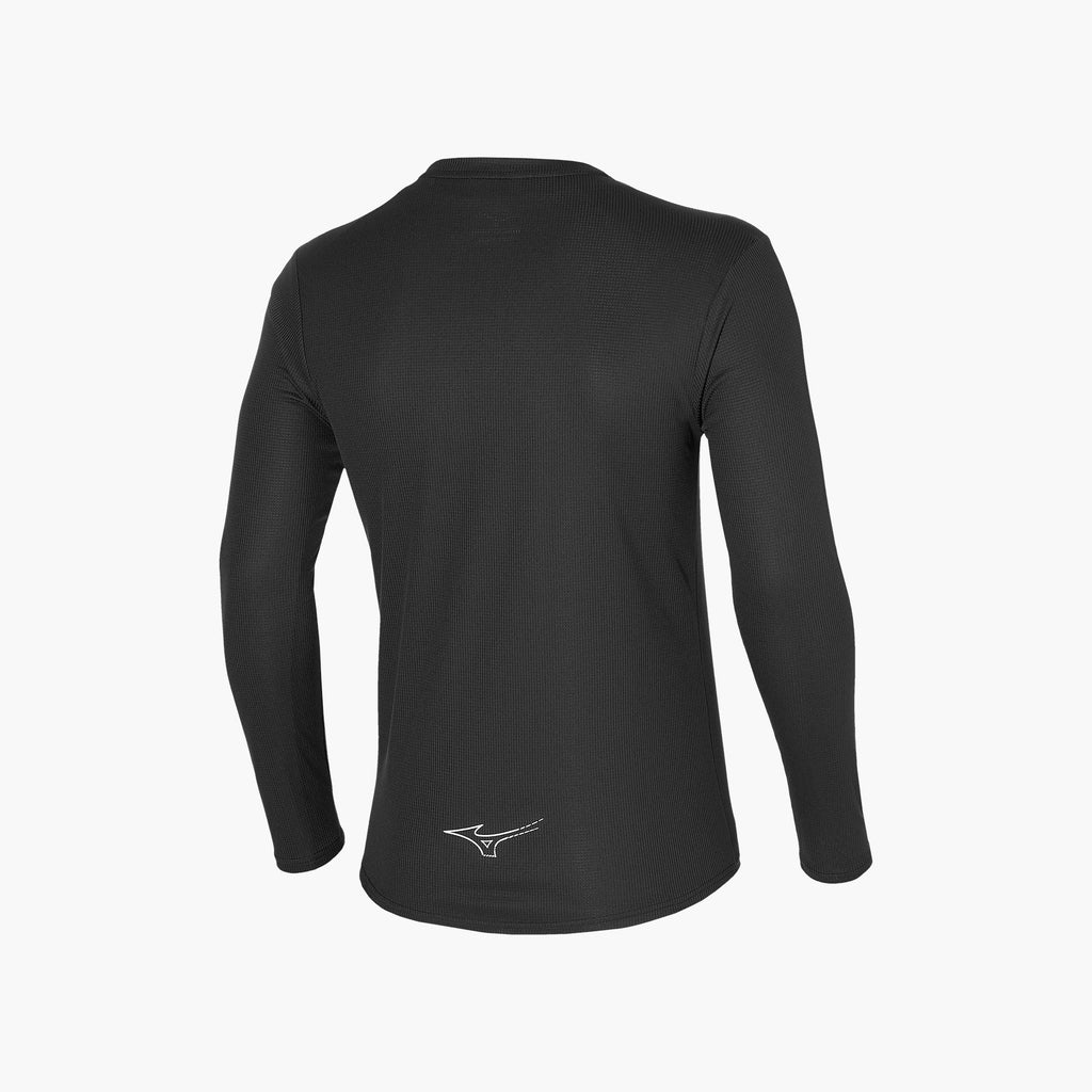 Black Mizuno DRY AEROFLOW LONG SLEEVE HALF ZIP | SG_MZN33684