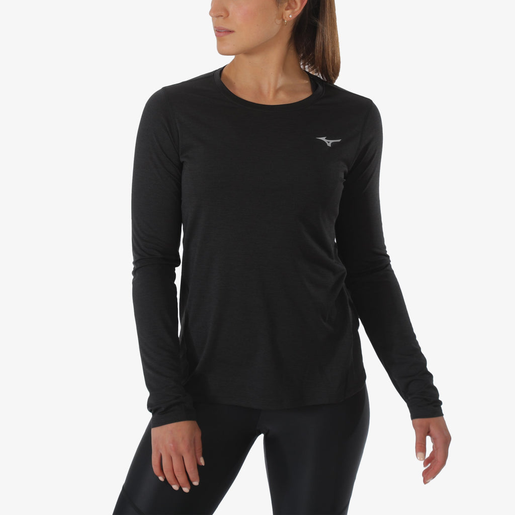 Black Mizuno IMPULSE CORE LS TEE | SG_MZN91083