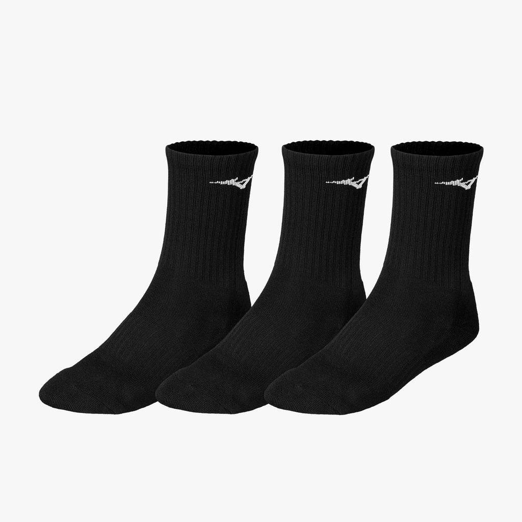 Black Mizuno TRAINING CREW SOCKS (3 PACK) | SG_MZN46686