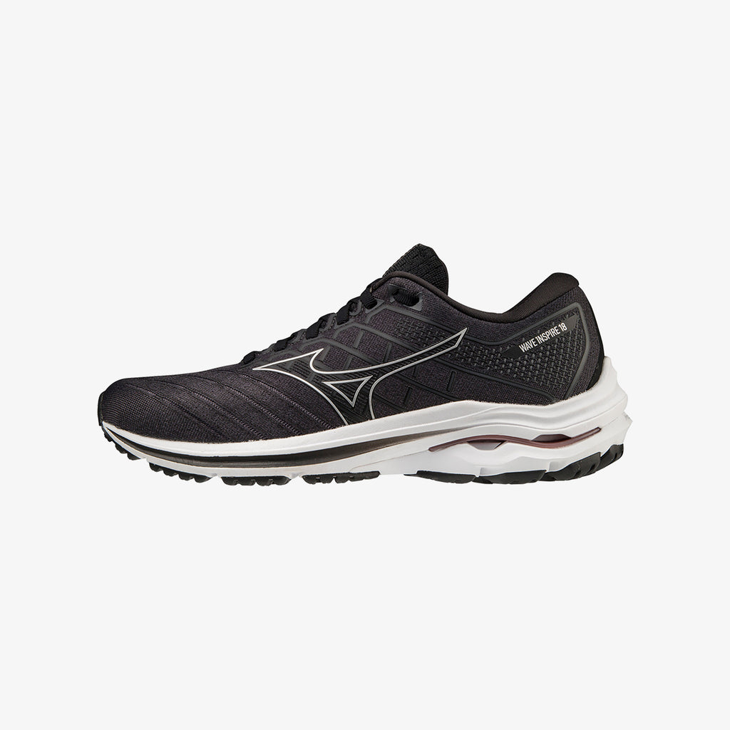 Black Silver Mizuno WAVE INSPIRE 18 D WIDE | SG_MZN88842